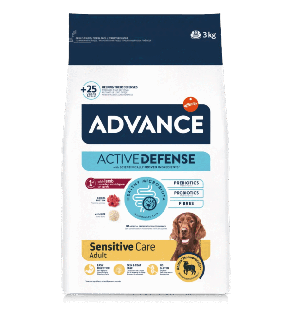 Advance Dog All Breeds Adult Sensitive 3кг - агнешко и ориз