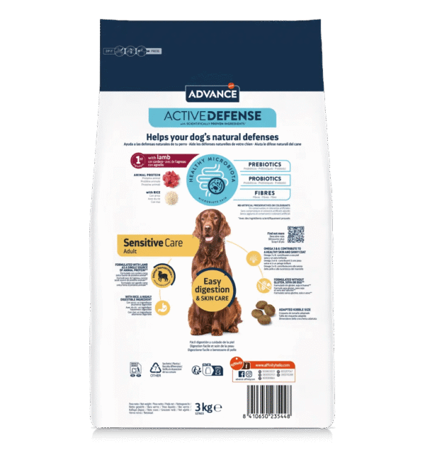 Advance Dog All Breeds Adult Sensitive 3кг - агнешко и ориз